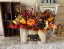 Fall Black Bear Wood Box Centerpiece – Rustic Woodland Decor