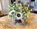 Meadow Black Bear Wood Box Centerpiece – Rustic Woodland Decor