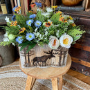 Moose Wood Box Centerpiece – Handcrafted Wood Burned Decor