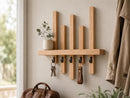 Oak Entryway Wall Shelf Handmade Wall-Mounted Key Holder